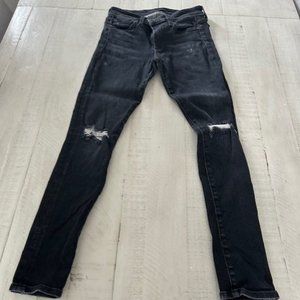 Joe's Mid Rise Skinny Destructed Jeans